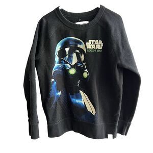 GAP Star Wars Rogue One Death Trooper Black Sweatshirt Pullover 6-7 Yr Glow Dark